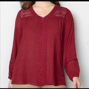 New burgundy blouse top by AVENUE - size 18/20